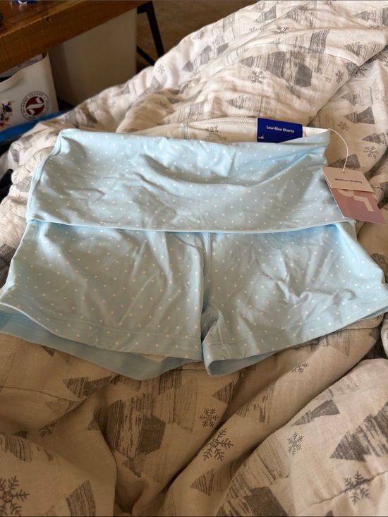 JoyLab Pants - JoyLab Light Blue Polka Dot Athletic Low-Rise Shorts